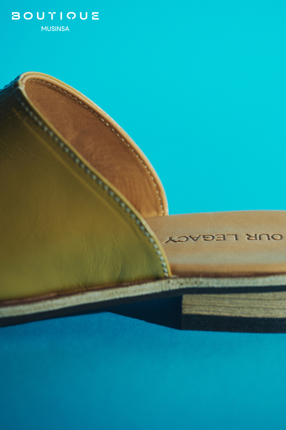 【OUR LEGACY】 SLIDE TAHINI YELLOW LEATHER TECH : A2227STA Our Legacy - Slide Tahini Yellow Leather | Our Legacy