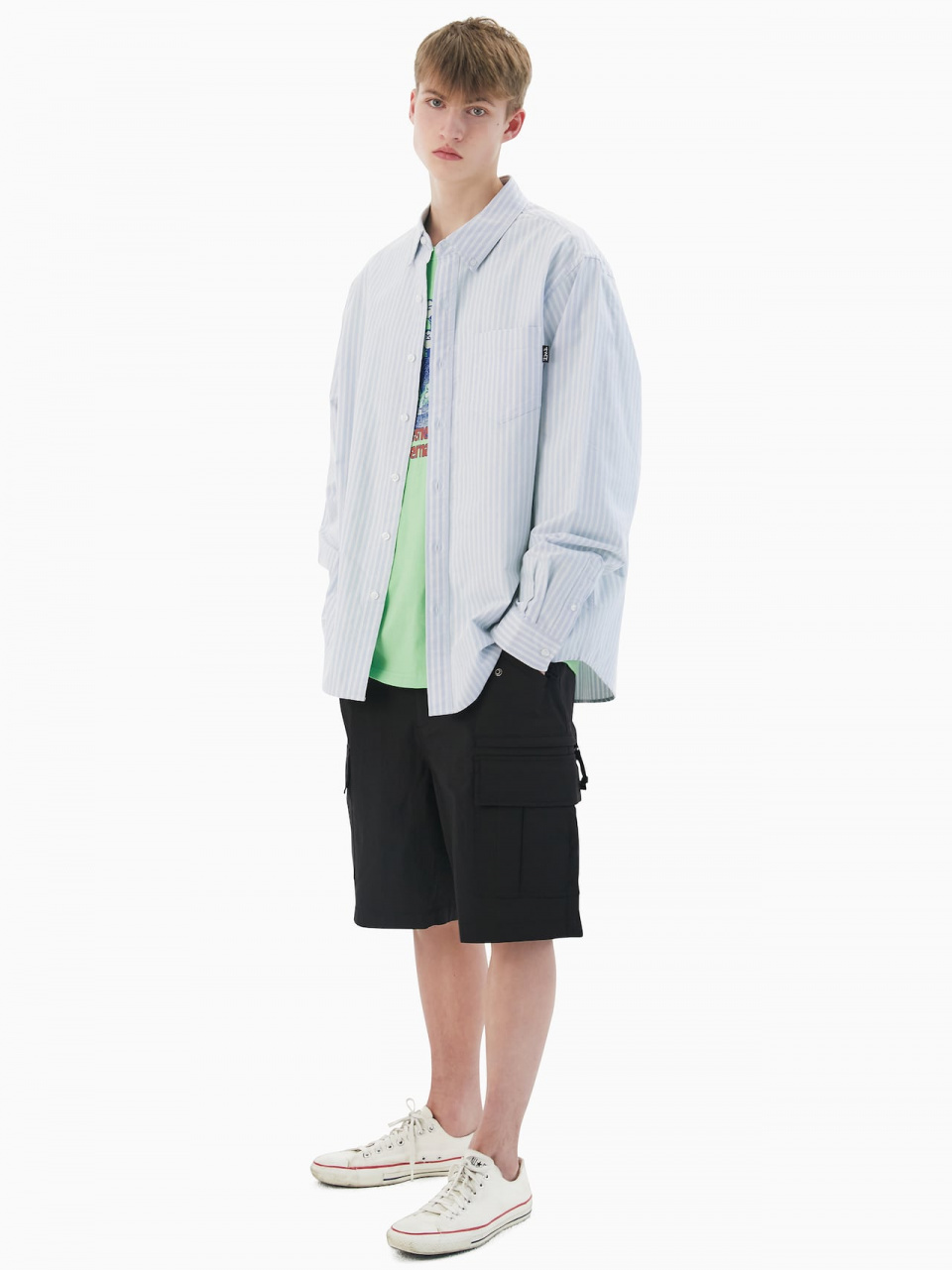 MUSINSA公式 | thisisneverthat® Striped Oxford Shirt_Blue