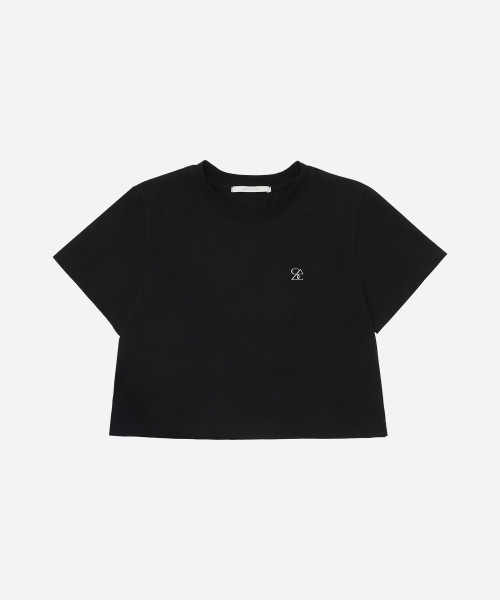 SAC 로고 오버핏 크롭 티셔츠 블랙 4W2311002
