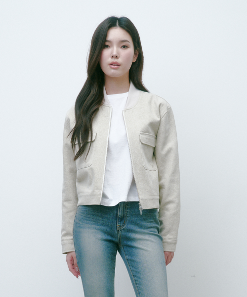 SAC 피그먼트 포켓 블루종 자켓 베이지 4W231D003