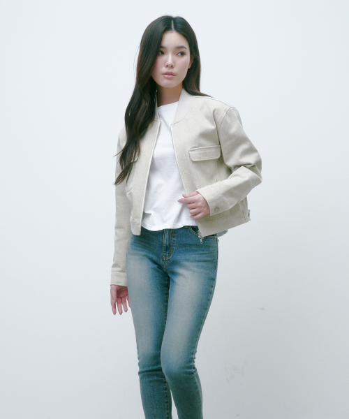 SAC 피그먼트 포켓 블루종 자켓 베이지 4W231D003