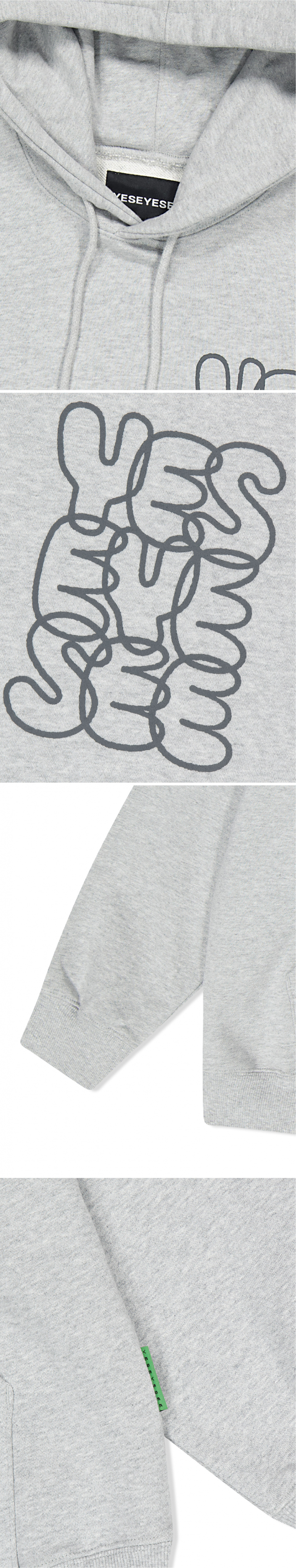 ◇YESEYESEE◇ YES Signature Hoodie Grey yeseyesee Arch Logo Hoodie - Cool Grey | International Store