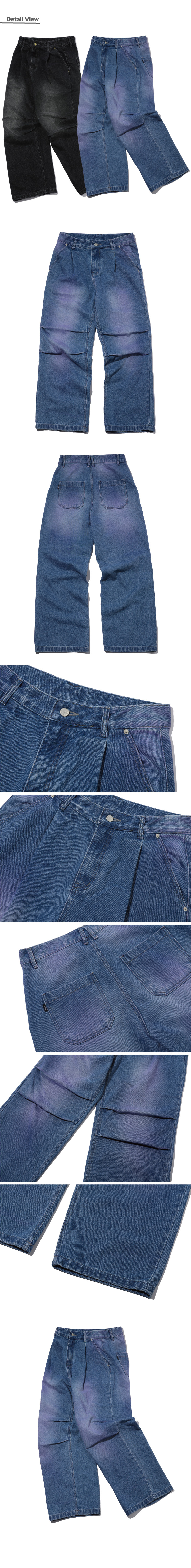 WIDE DENIM PANTS - 3 COLORS INDIGO