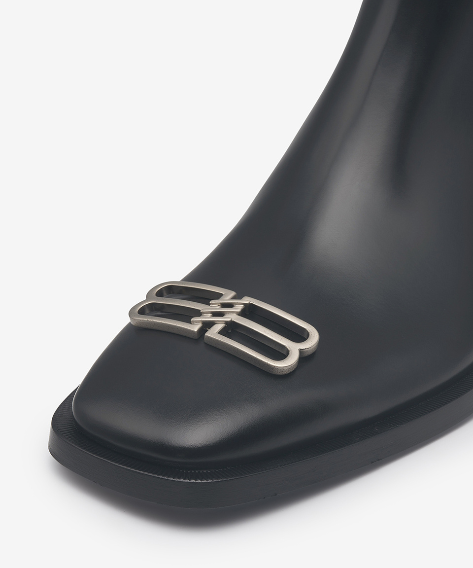 MUSINSA | BALENCIAGA BB Metal Ankle Boots - Black