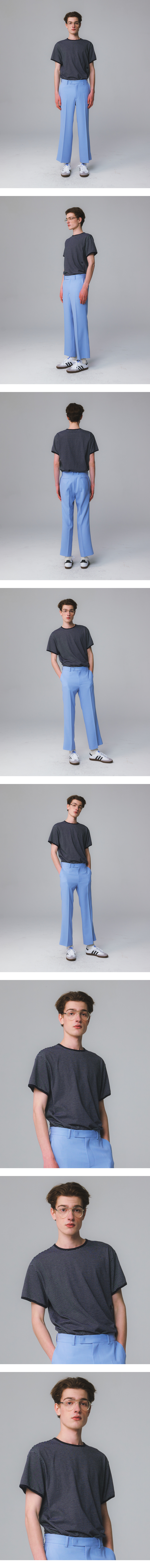 MUSINSA公式 | MOONSUN UNISEX, Marine Stripe Ringer T / Navy