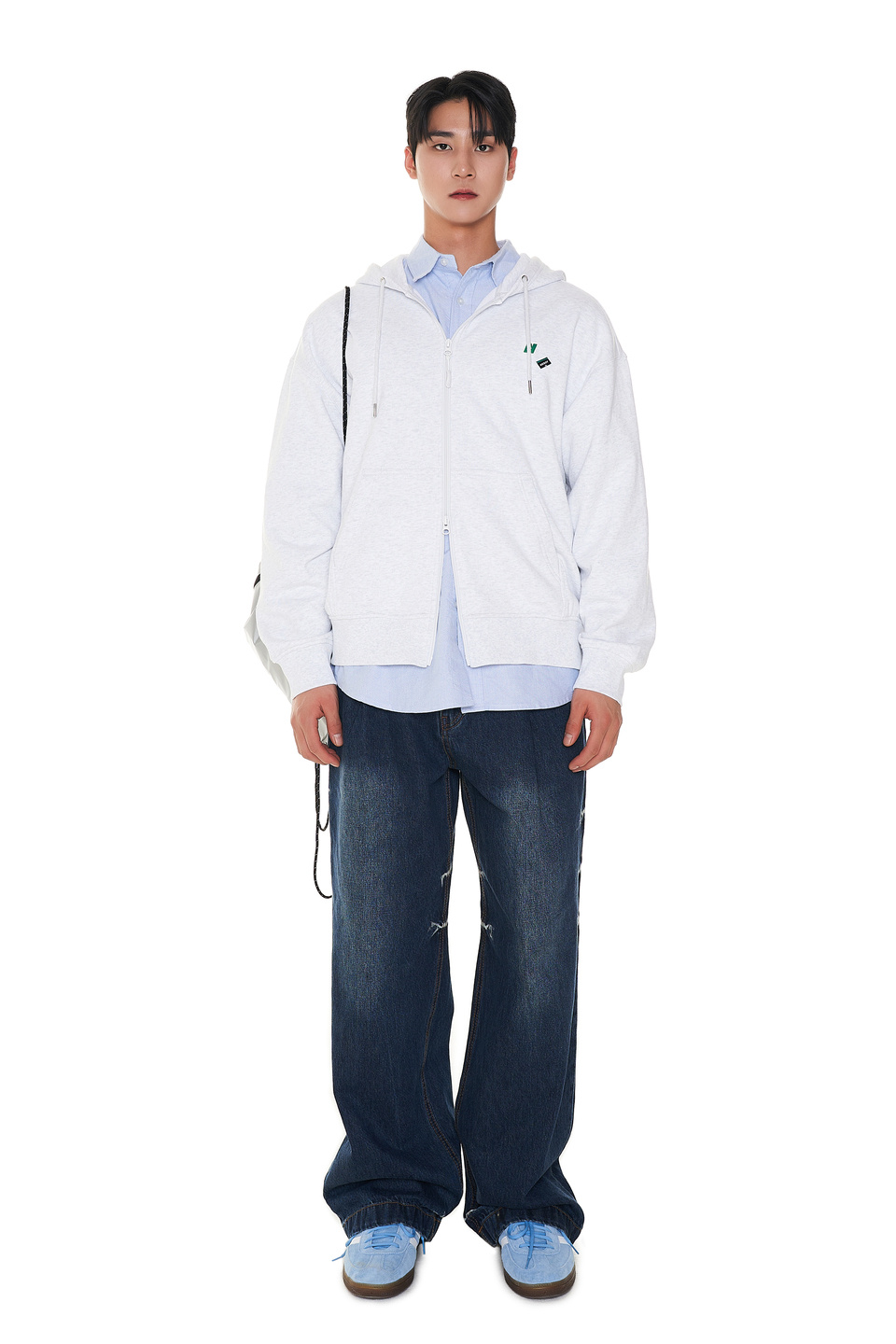 [ NERDY ]★23SS★DNA WAPPEN HOODIE ZIP-UP MUSINSA公式 | NERDY DNA Wappen Hoodie Zip-up (23SS) Melange