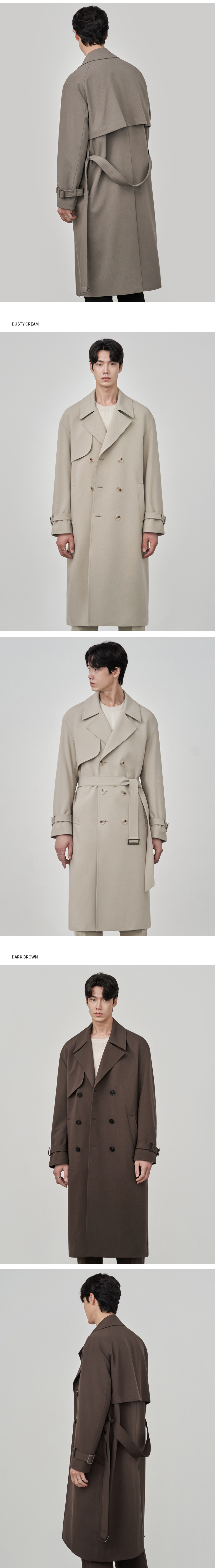 MUSINSA | DRAW FIT Oversized wool trench coat [DUSTY CREAM]