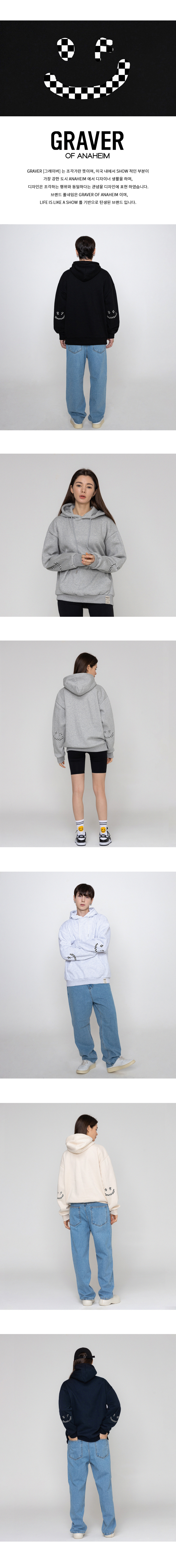 MUSINSA | GRAVER [UNISEX] Elbow Checkerboard Drawing Smile