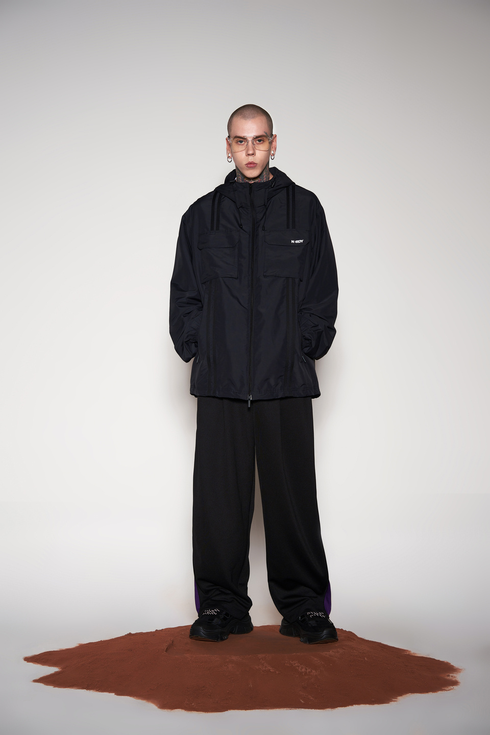 ☆NERDY☆ Double Pocket Windbreaker Jacket Black MUSINSA | NERDY Double Pocket Windbreaker Jacket Black
