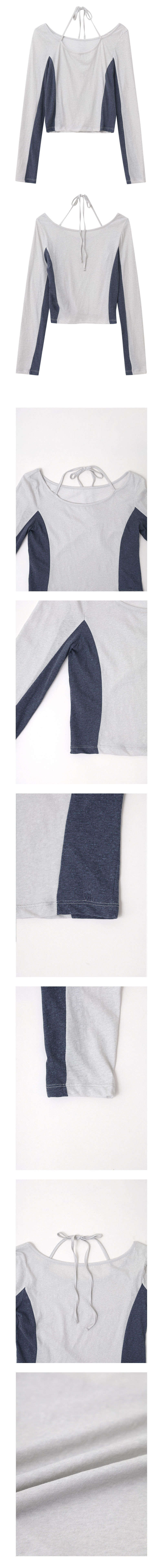 Tシャツ・カットソー [ ETMON ] Color Block Halter Neck T-Shirt MUSINSA | ETMON Color Block Halter Neck T-Shirt, Ash Blue
