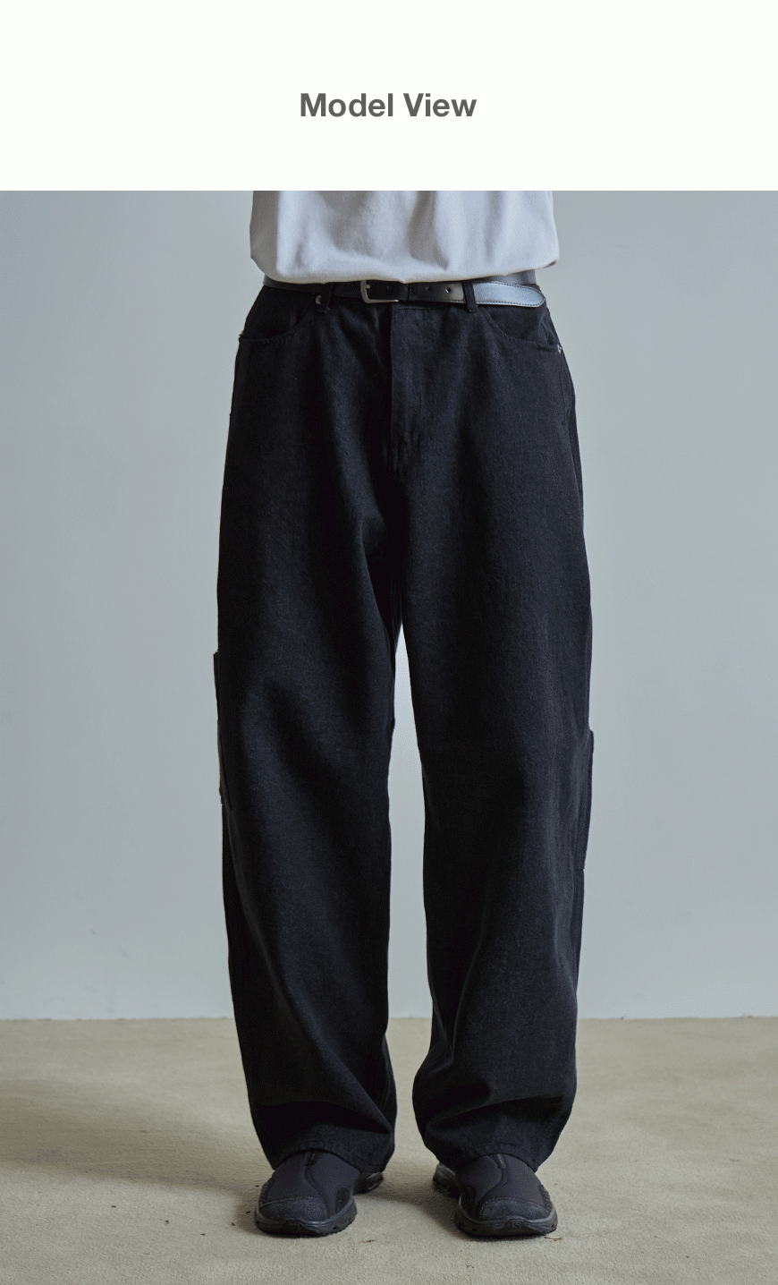 발루트(BALLUTE) CAPENTER SIDE TUCK PANTS (BLACK WASHED)