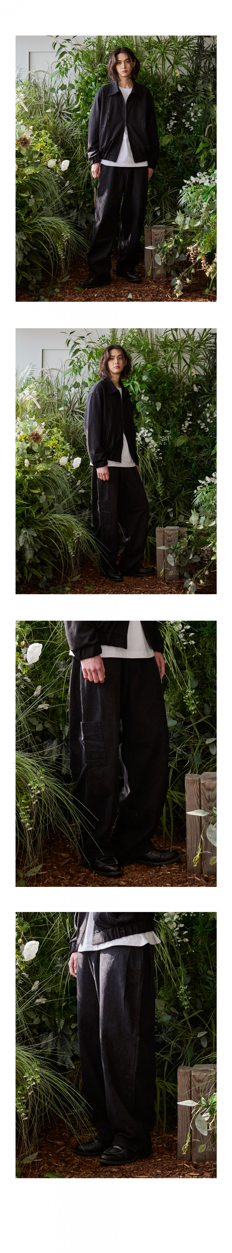 발루트(BALLUTE) CAPENTER SIDE TUCK PANTS (BLACK WASHED)