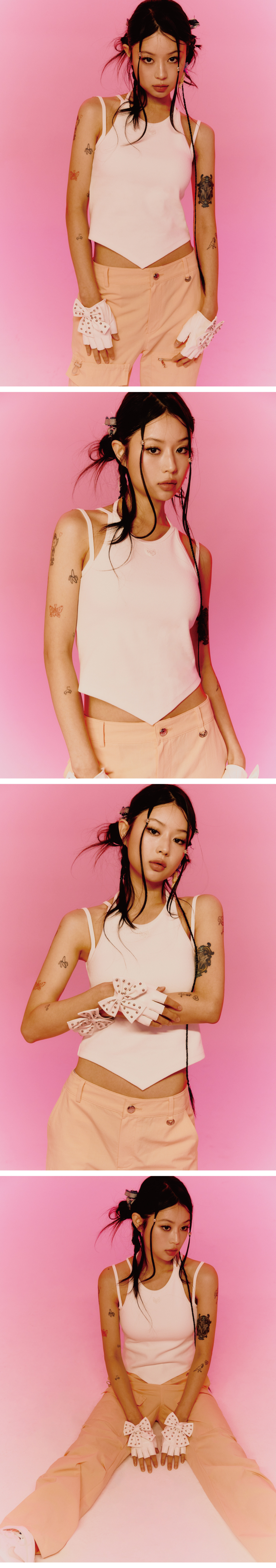 ★lalafox★CUT OUT ROSE SLEEVELESS★White★韓国★大人気★ MUSINSA | LALAFOX CUT OUT SLEEVELESS TOP WHITE