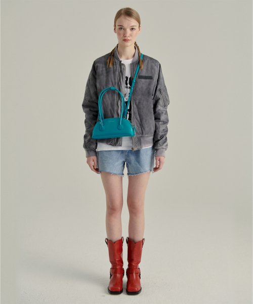 BESSETTE SHOULDER + STRAP - peacock green crinkle