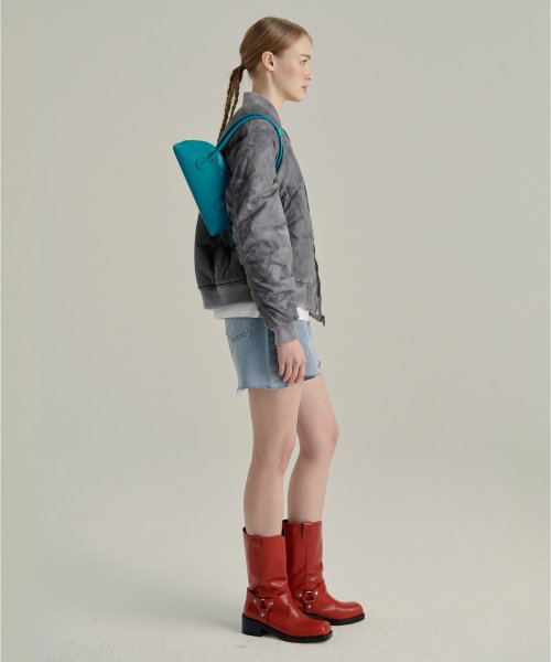BESSETTE SHOULDER + STRAP - peacock green crinkle
