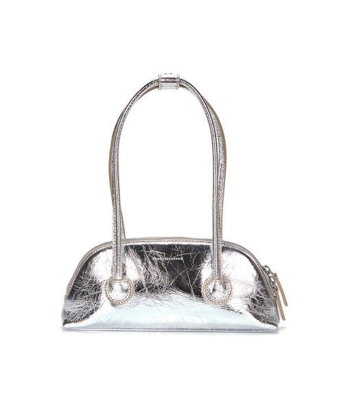 BESSETTE SHOULDER + STRAP - silver crinkle