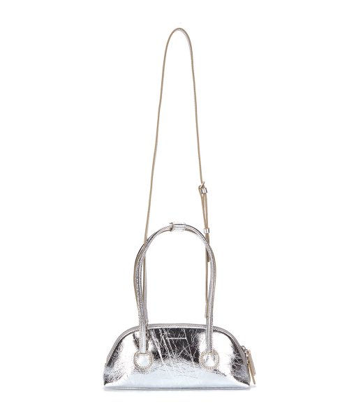 BESSETTE SHOULDER + STRAP - silver crinkle
