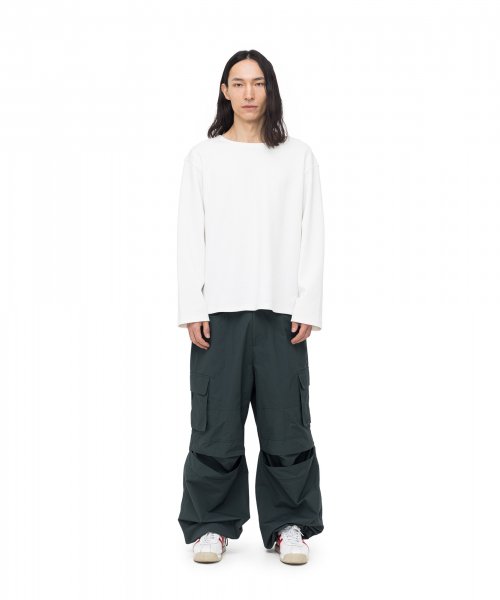 Knee Slit Cargo Pants (Green)