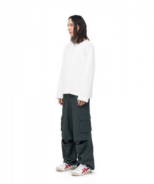 Knee Slit Cargo Pants (Green)