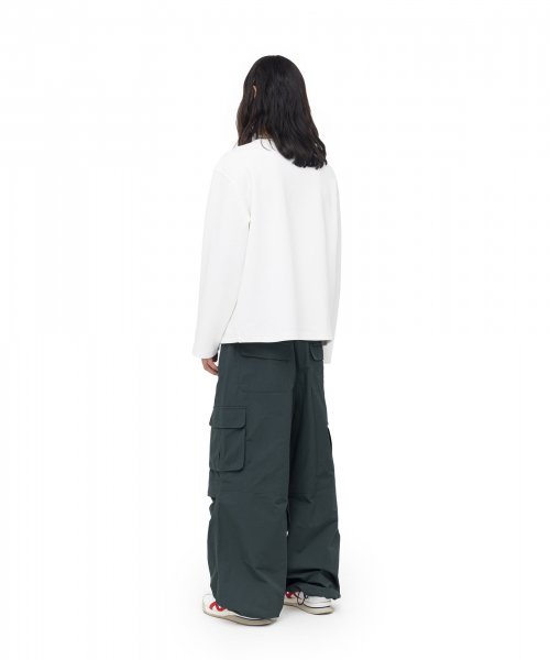 Knee Slit Cargo Pants (Green)