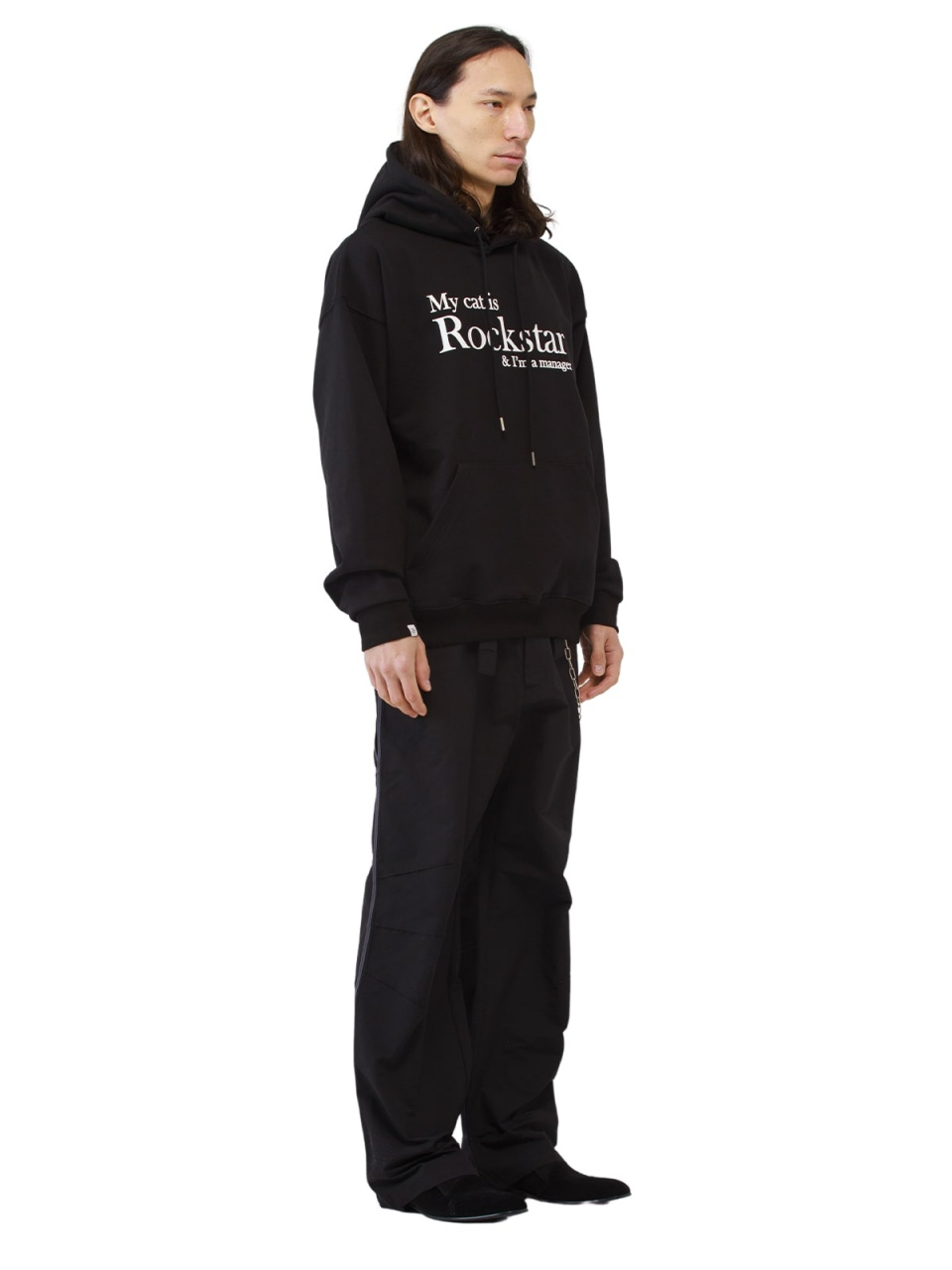 【YOURNUS】Rockstar Satin Jersey Sweatshirt MUSINSA | JOEGUSH My cat is Rockstar Hoodie (Black/White)