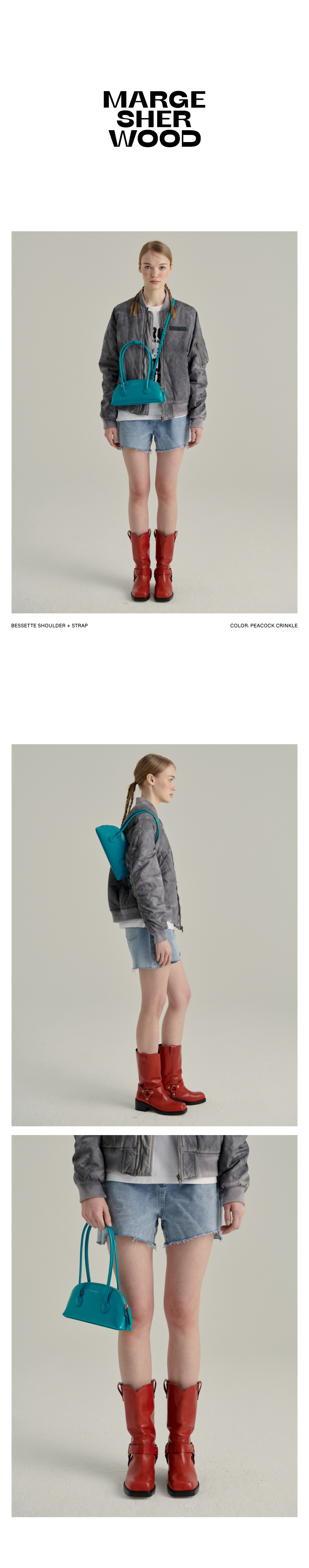 MUSINSA | MARGESHERWOOD BESSETTE SHOULDER + STRAP - peacock