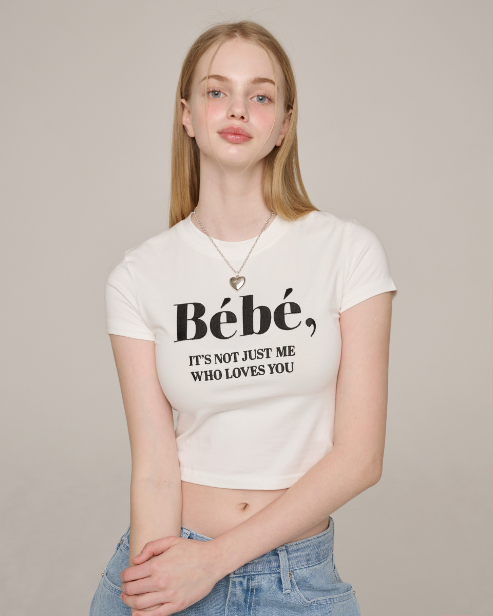 누아르나인(NOIRNINE) Bébé Crop T-shirts [IVORY]
