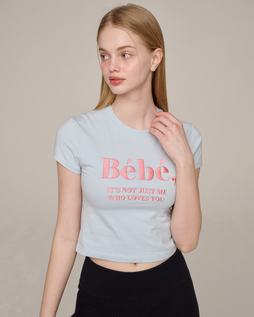 누아르나인(NOIRNINE) Bébé Crop T-shirts [BLUE]