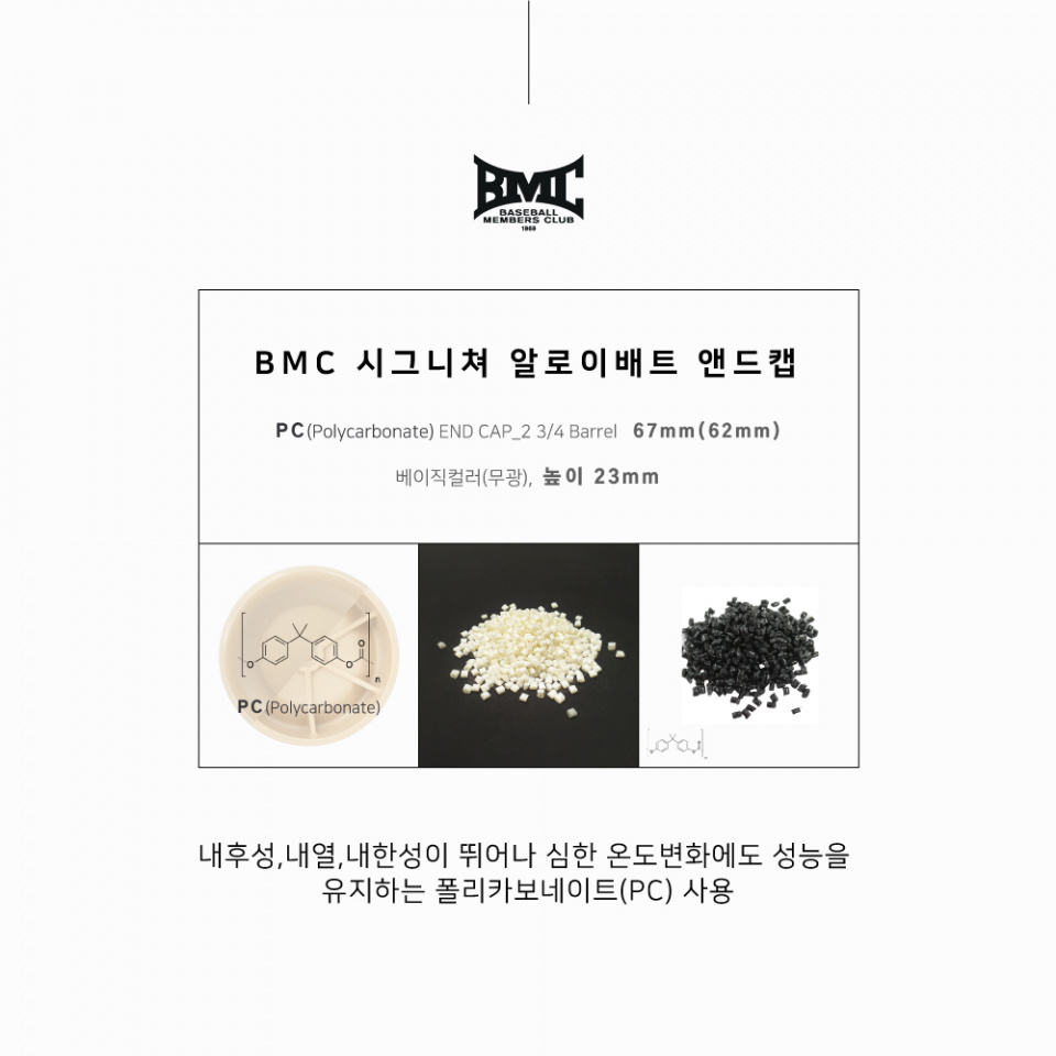 비엠씨(BMC) 시그니쳐 알로이배트전용 PC 앤드캡 무광 B1(2 3/4배럴) - 사이즈 & 후기 | 무신사