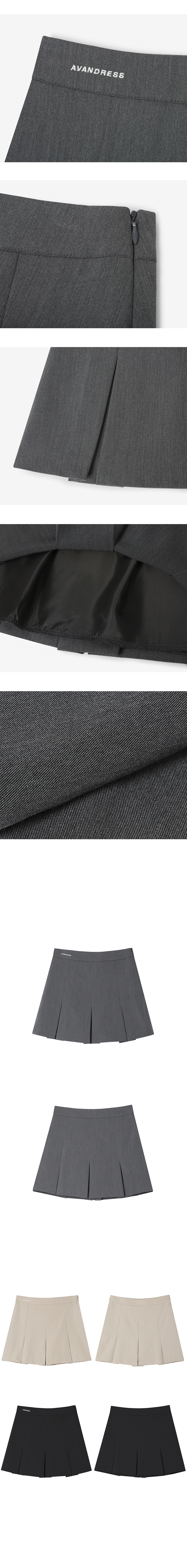 MUSINSA公式 | AVANDRESS Stacey Pleated skirt BLACK