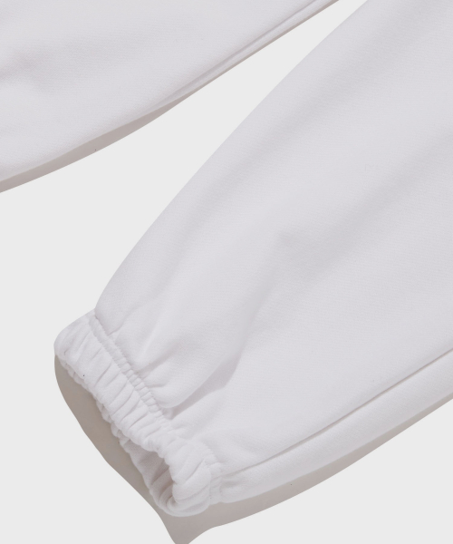 C로고 프렌치테리 밴딩 조거팬츠 White