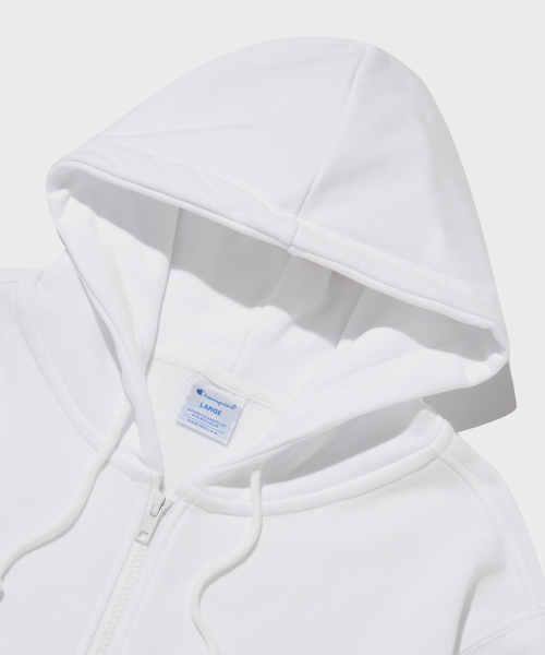 C로고 후드 집업 White