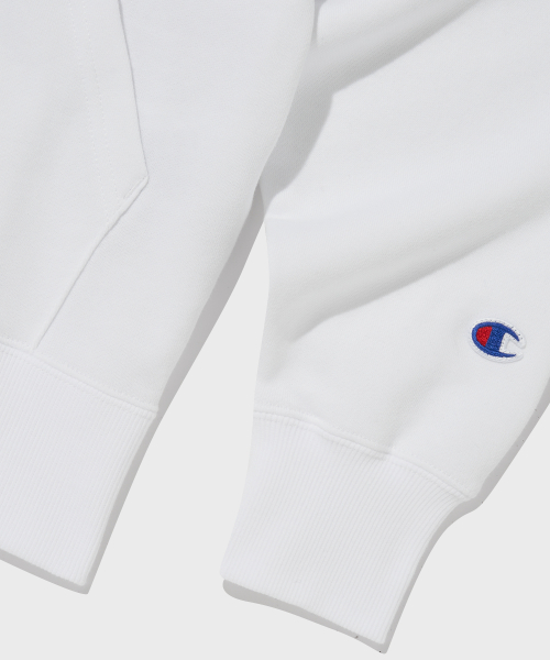 C로고 후드 집업 White