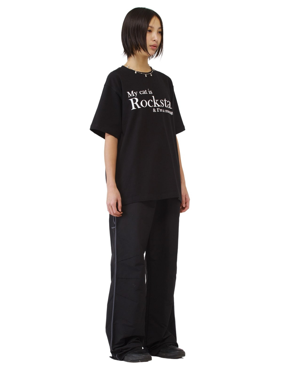MUSINSA公式 | JOEGUSH My cat is Rockstar & I'm a manager (Black)