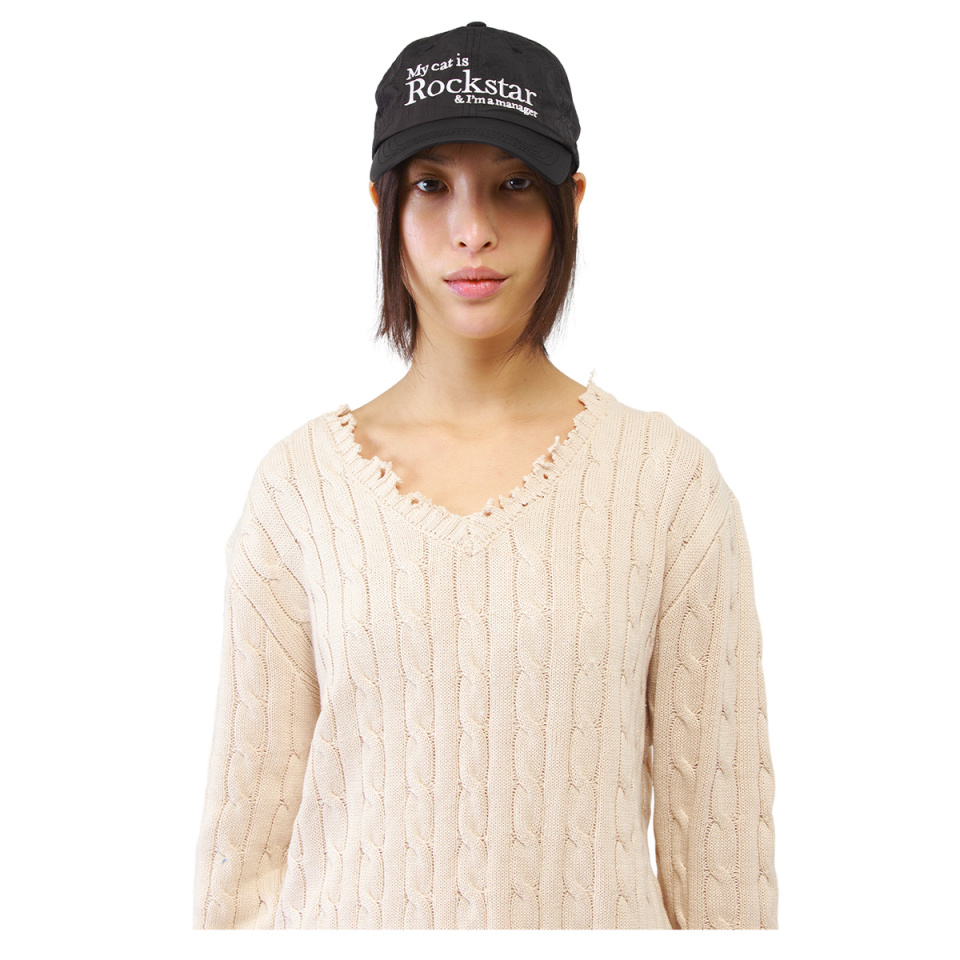【JOEGUSH 】 Rockstar cat Nylon cap /追跡付 MUSINSA | JOEGUSH Rockstar cat Nylon cap (Black)