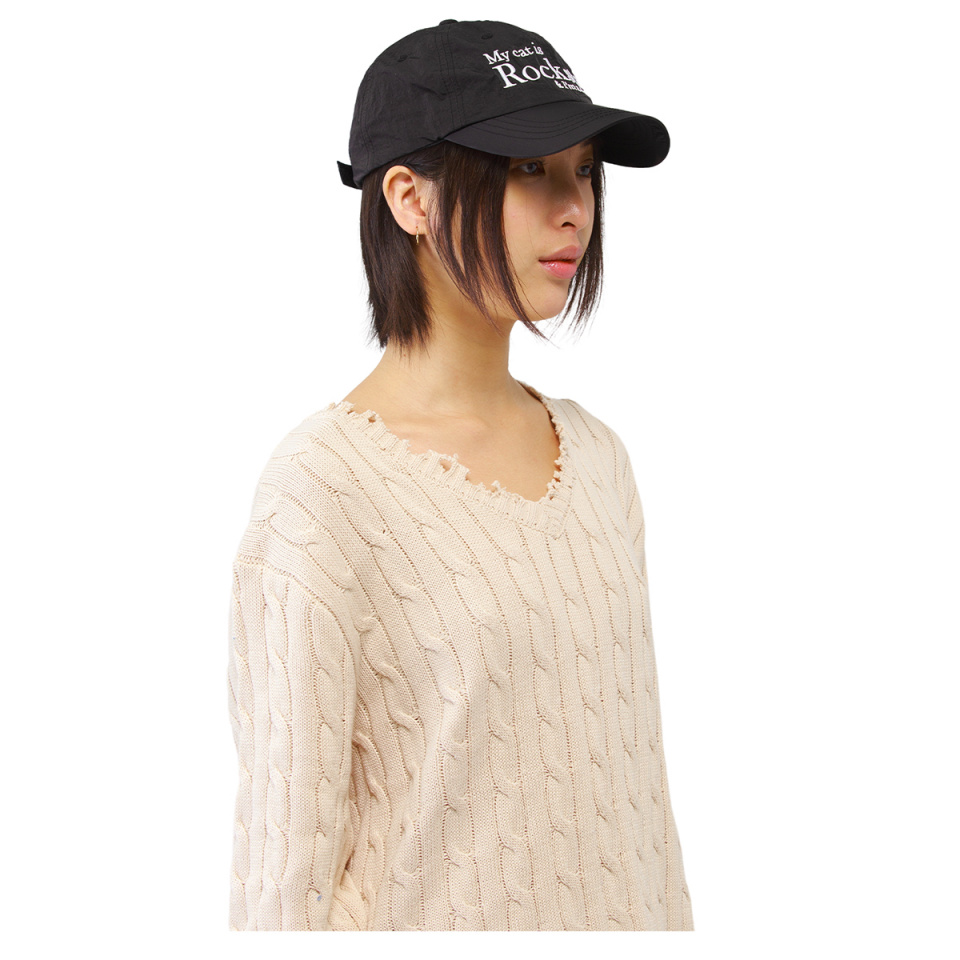 MUSINSA | JOEGUSH Rockstar cat Nylon cap (Black)