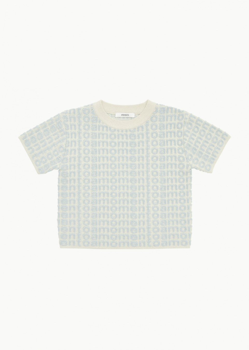 【AMOMENTO】BOUCLE LOGO TOP_SKY BLUE AMOMENTO】BOUCLE LOGO TOP_SKY BLUE