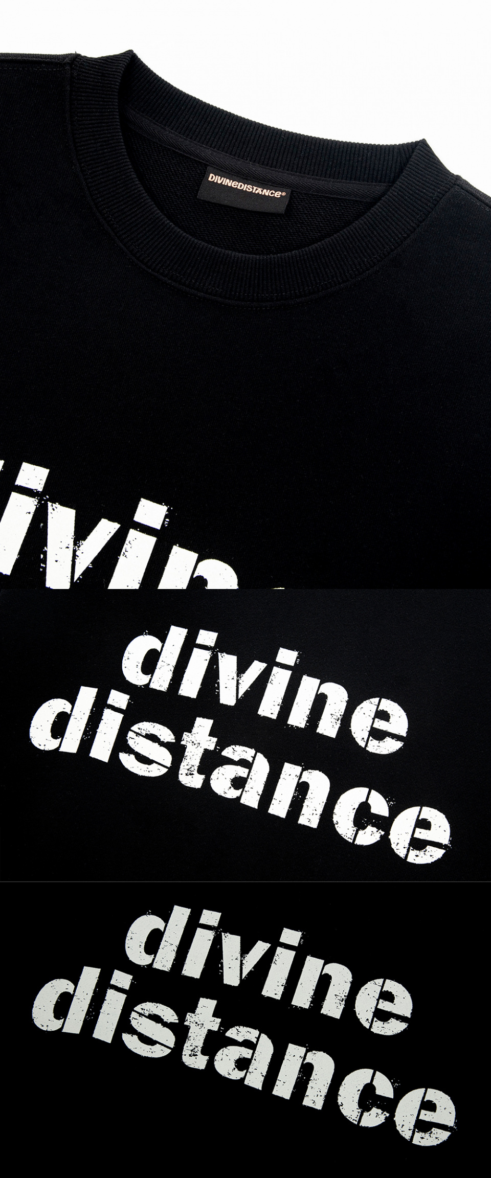 디바인디스턴스(DIVINE DISTANCE) 컬러 템퍼레이처 맨투맨 [블랙] - 사이즈 & 후기 | 무신사
