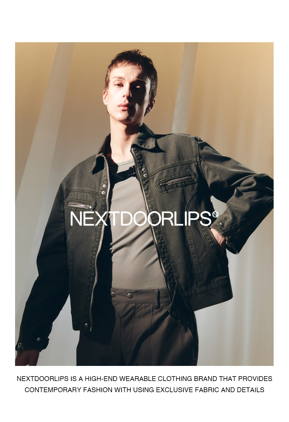 넥스트도어립스(NEXTDOORLIPS) ZIPPER TRUCKER JACKET NYLON BLACK 