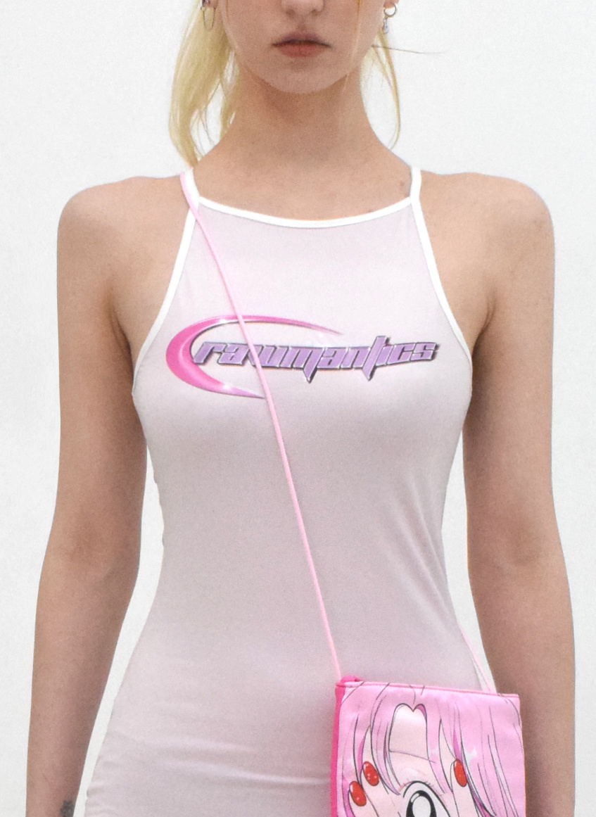 로맨틱스(RAWMANTICS) 문라이트 홀터넥 져지 드레스 핑크