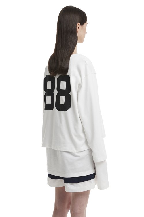 88 Layered long sleeves T-Shirt_White