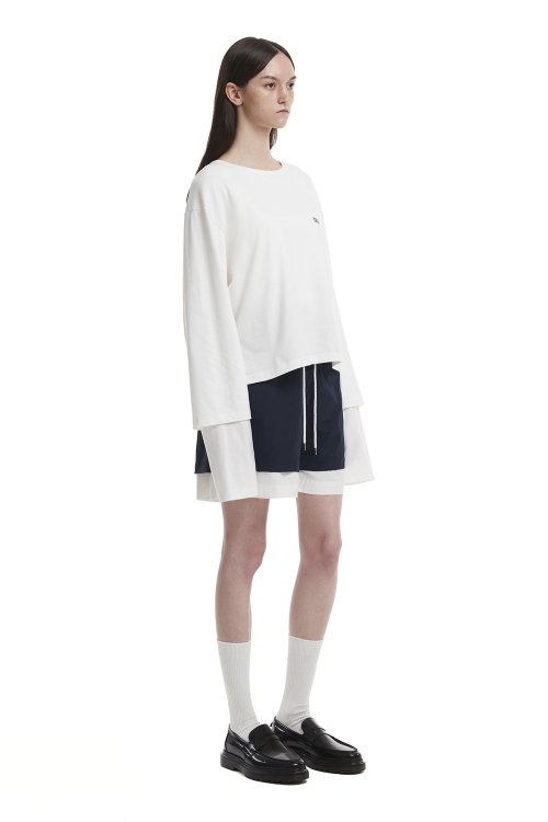 88 Layered long sleeves T-Shirt_White