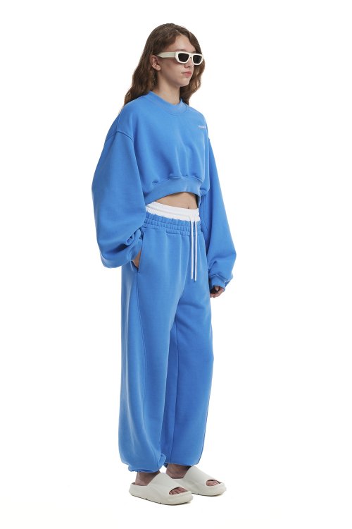 Logo Cropped Sweatshirt_Blue