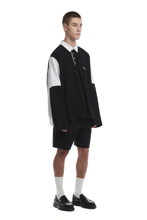 Paneled Polo Shirt_Black