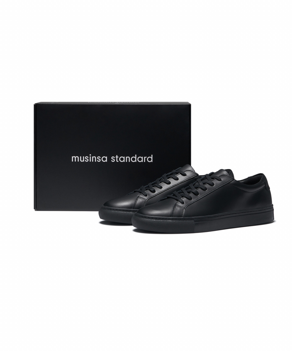 ★MUSINSA STANDARD★ Leather Court Sneakers Mark 2 SILVER LEATHER COURT SNEAKERS Mark 2 [WHITE] | KRAZZY