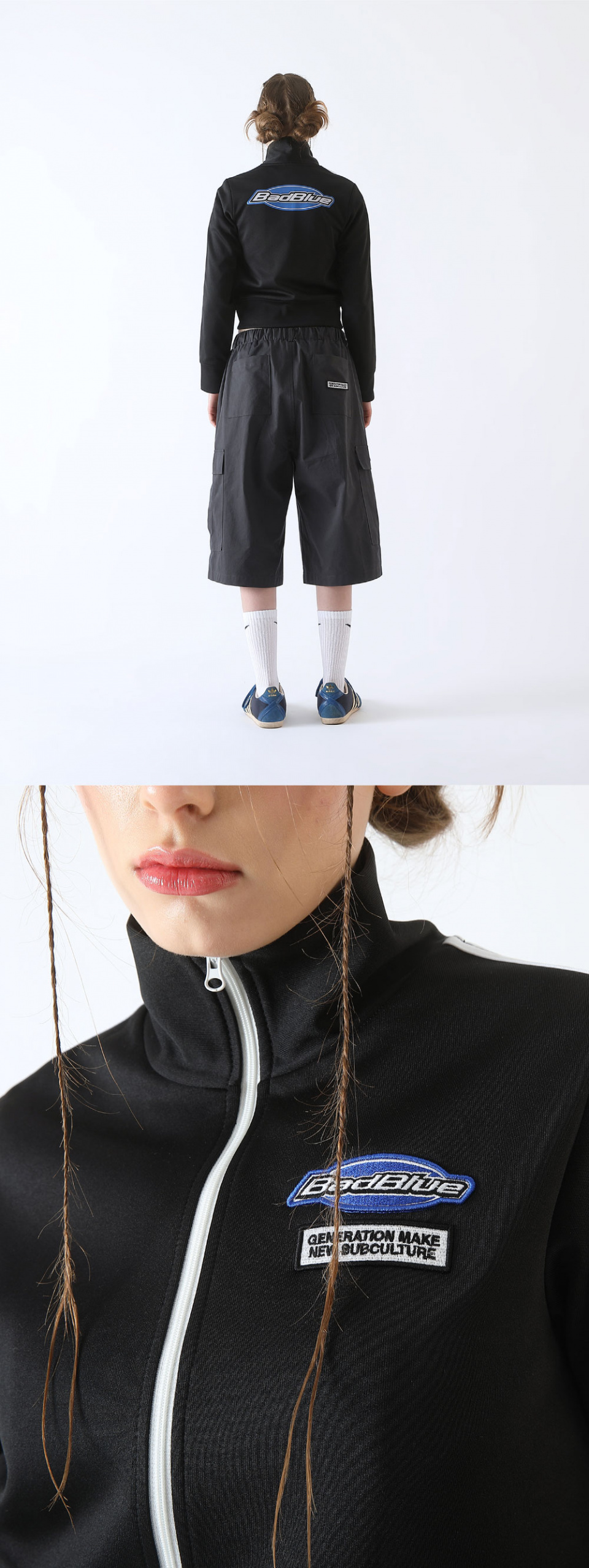 배드블루(BADBLUE) Patch Crop Jersey Black - 사이즈 & 후기 | 무신사