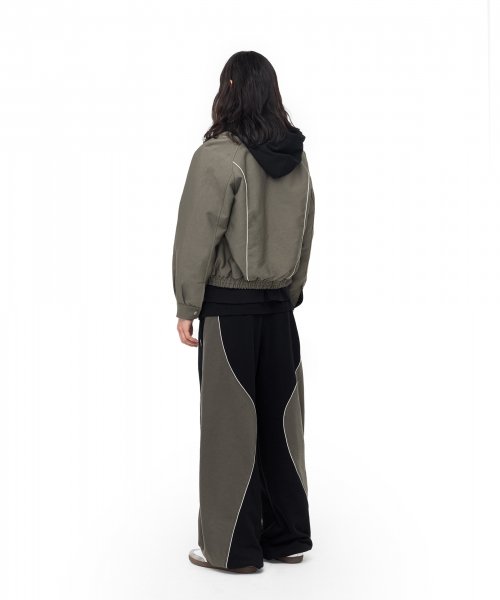 Raglan Piping Jacket (Khaki)