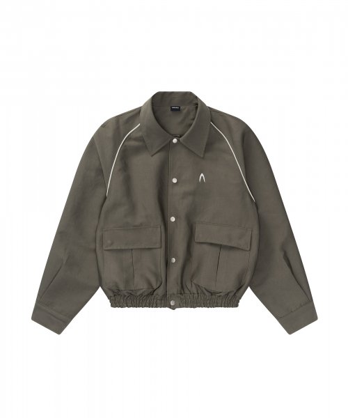 Raglan Piping Jacket (Khaki)