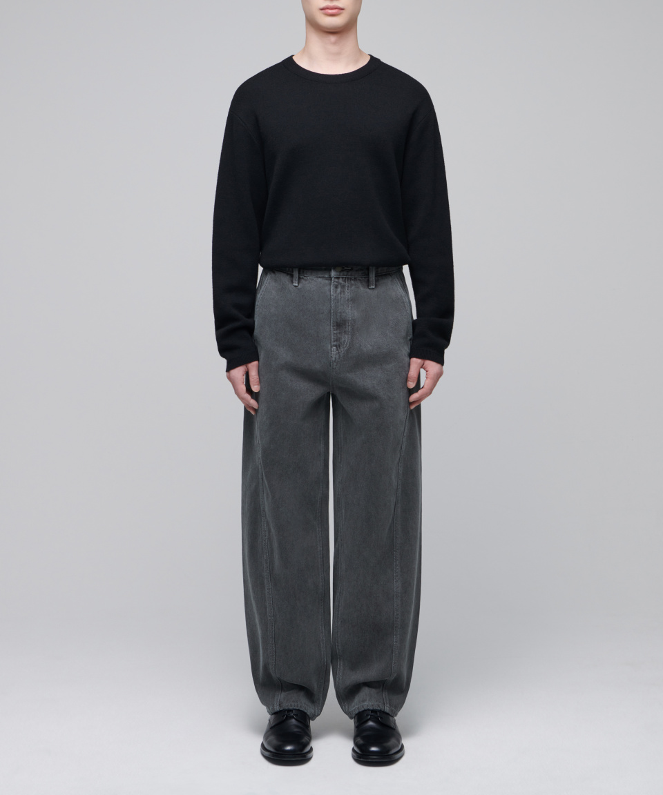 ★MUSINSA STANDARD★ Twisted Semi Balloon Denim Pants Gray M MUSINSA | MUSINSA STANDARD Twisted Semi Balloon Denim Pants