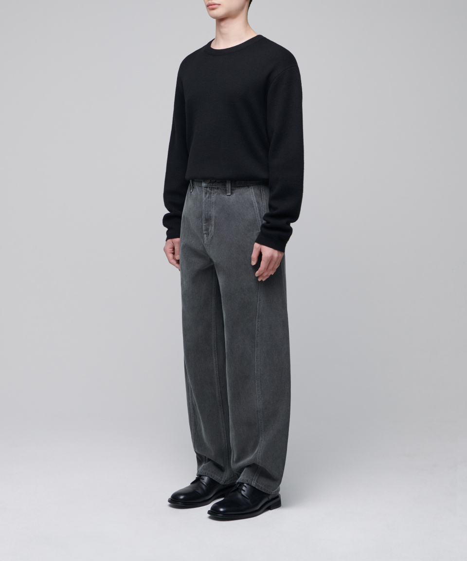 ★MUSINSA STANDARD★ Belted Semi Balloon Denim Pants Low Bla MUSINSA | MUSINSA STANDARD Belted Semi Balloon Denim Pants